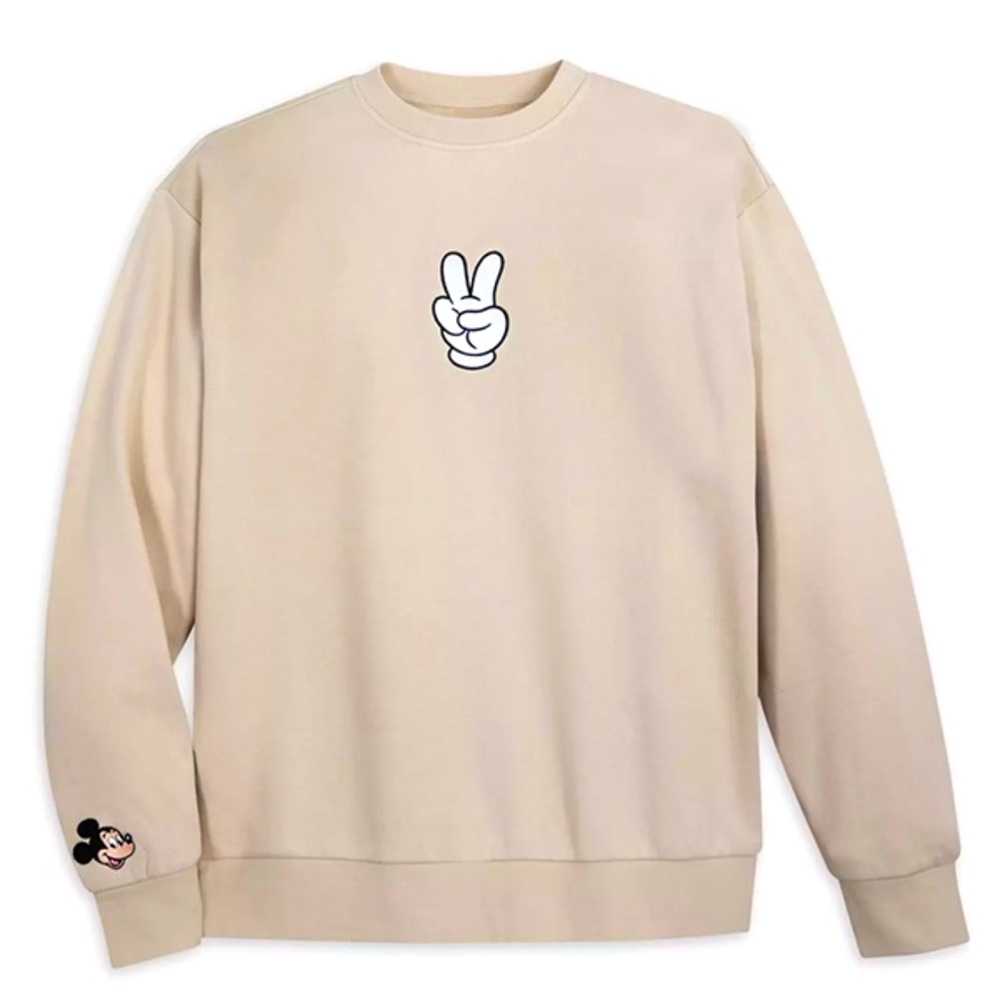 NEW with tags Disney Mickey Mouse Peace Sign Pullover Crewneck Sweatshirt - Picture 1 of 5